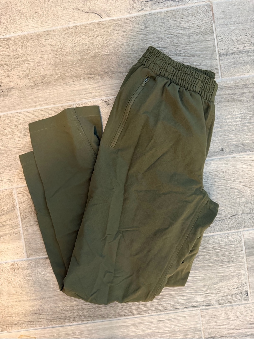 Outdoor Voices Olive Green Elastic Waist Trousers